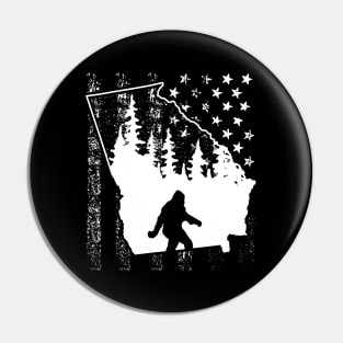 Georgia Bigfoot American Flag Pin