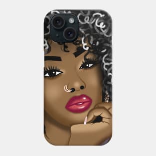 Cute black girl digital art Phone Case