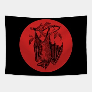 Halloween Bat, Omens, Signs, and Fortunes - Red and Black Style Tapestry