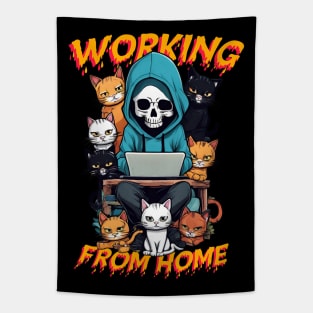 Working From Beyond - Reaper's Home Office Tapestry