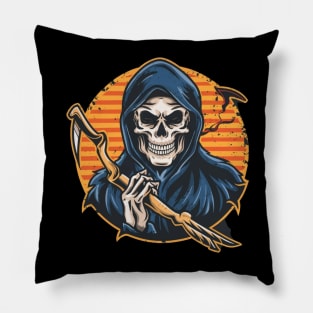 Grim Reaper Tattoo - Embrace the Shadows with Death's Embrace Ink Pillow