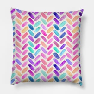 Rainbow Herringbone Watercolor Oblongs Pillow