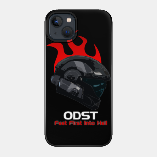 Halo ODST Helmet Red Flame - Feet First Into Hell - Halo - Phone Case