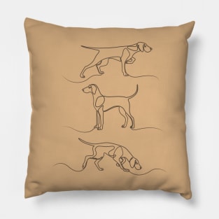 Continuous Line Weimaraners (Camel Background) Pillow