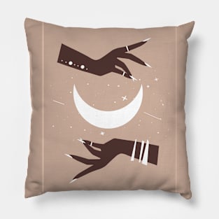 Celestial art, Witchy decor, Moon art, Female hands, Aesthetic art, Feminine art, Boho Pillow