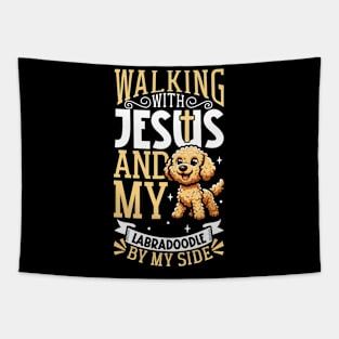 Jesus and dog - Labradoodle Tapestry