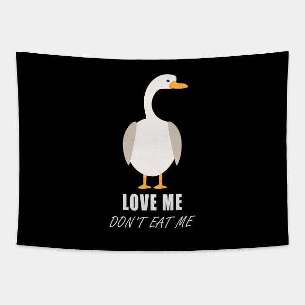 Goose - Love Me Don't Eat Me | Save Denver's Geese Tapestry by shirtonaut