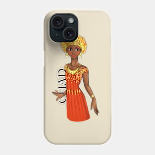 Black is Beautiful - Chad Afrocican Melanin Girl in traditional outfit Phone Case