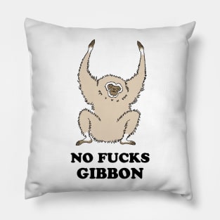 No Fucks Gibbon White Shirt Design Pillow