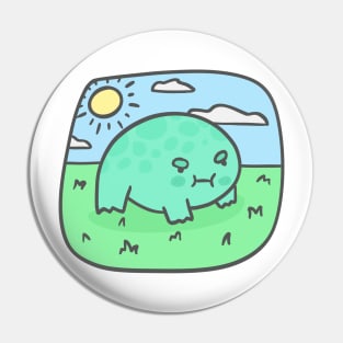 Angry round boy Pin