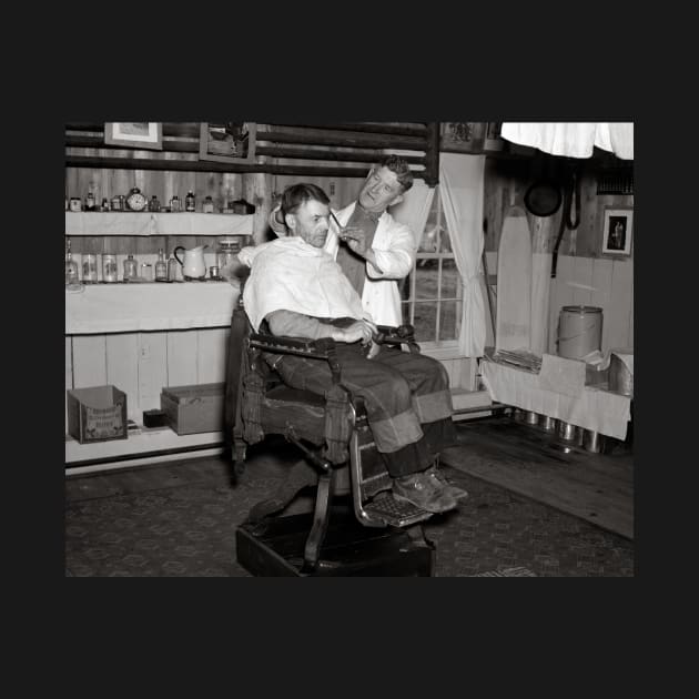 Logging Camp Barber Shop, 1937. Vintage Photo by historyphoto