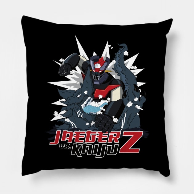 Jaeger Z vs. Kaiju Pillow by loku