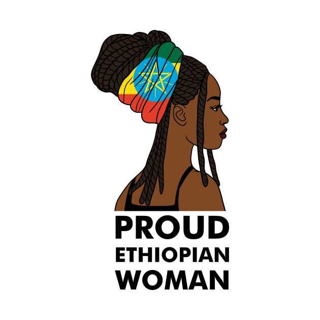 Proud Ethiopian Woman, Ethiopia Flag, Afro African by dukito