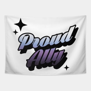 Proud Ally - Retro Classic Typography Style Tapestry