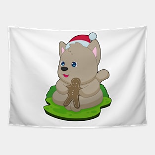 Dog Christmas Cookie Tapestry