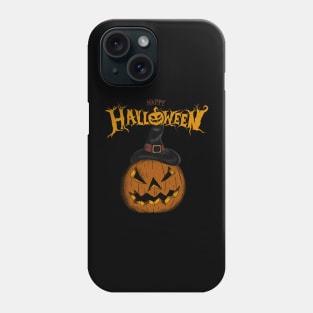 pumpkin witch happy halloween Phone Case
