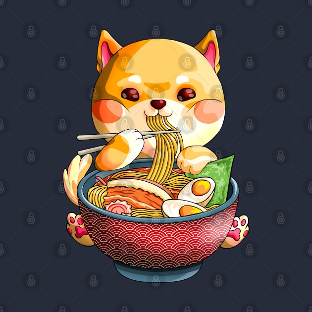 Kawaii Shiba Inu Noodles Cute Dog Ramen Otaku Weeaboo by Blink_Imprints10