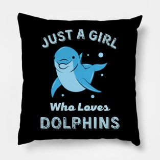 Juste une fille qui aime les dauphins Sticker Pillow