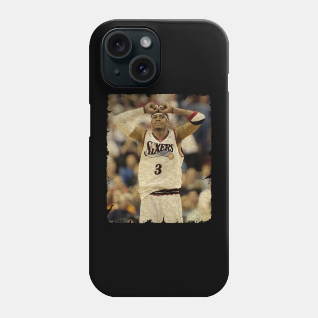 Allen Iverson in Philadelphia 76ers Phone Case by MJ23STORE