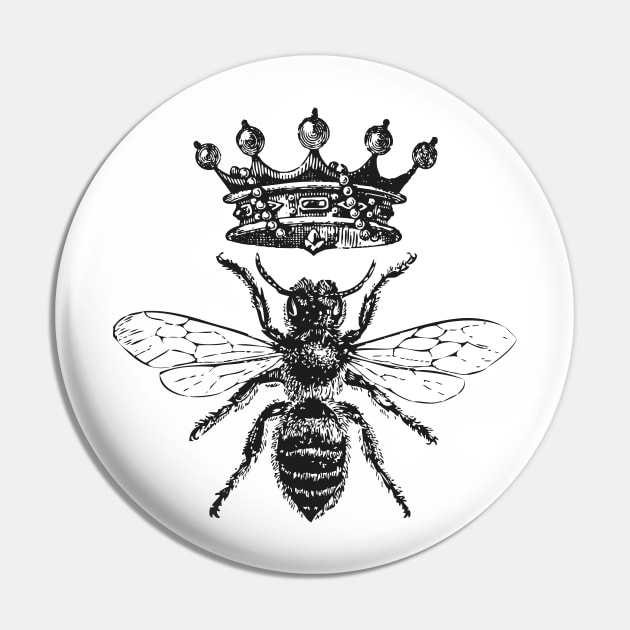 Queen Bee | Black and White Pin by Eclectic At Heart