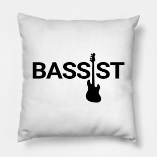 Bassist Bass Guitar Silhouette Light Theme Pillow