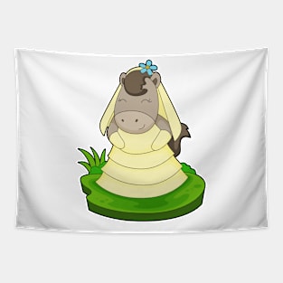 Horse Bride Flower Wedding Tapestry