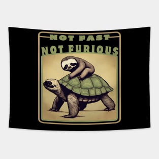 Sloth And Turtle Not Fast Not Furious Tapestry