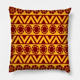 Brown and yellow colour floral geometric pattern Pillow