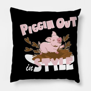 Piggin Out in Style Pig love Pillow