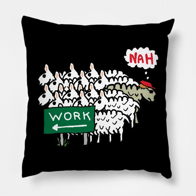 Leaving Work Pillow by Mark Ewbie