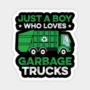 Just A Boy Who Loves Garbage Trucks Magnet