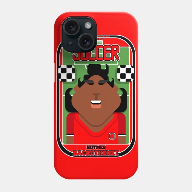 Soccer/Football Red and Black - Nutmeg Backothenet - Aretha version Phone Case by Boxedspapercrafts