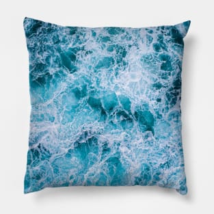 Blue Ocean Waves Pillow