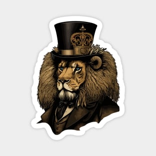 Lion wearing top hat Magnet