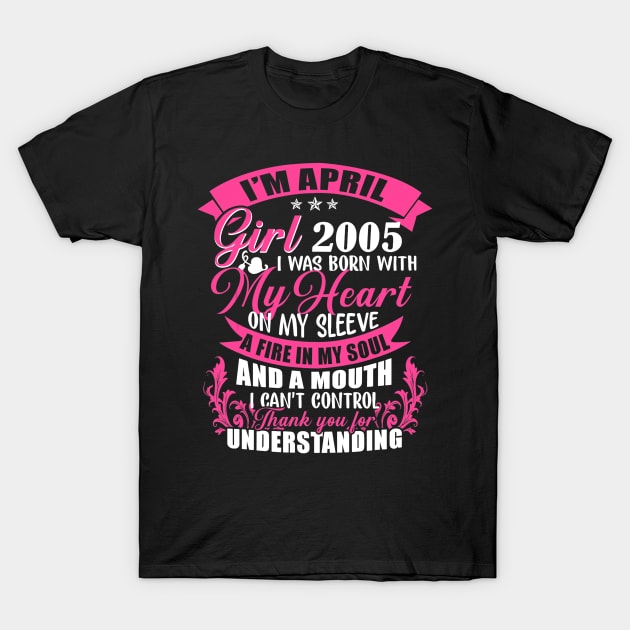 Born In April 2005 Birthday Gift T-Shirt 14 Year Old Gift Born In April 2005 Birthday Gift T-Shirt 14 Year Old Gift