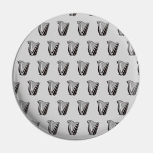 Harp Icon Pattern on Gray Pin