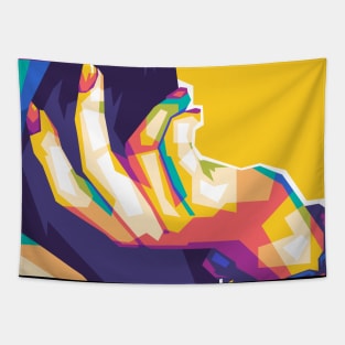 cool hand of pop art woman Tapestry