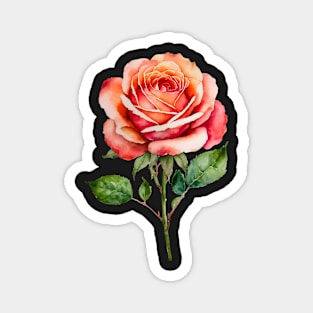 Watercolor rose Magnet