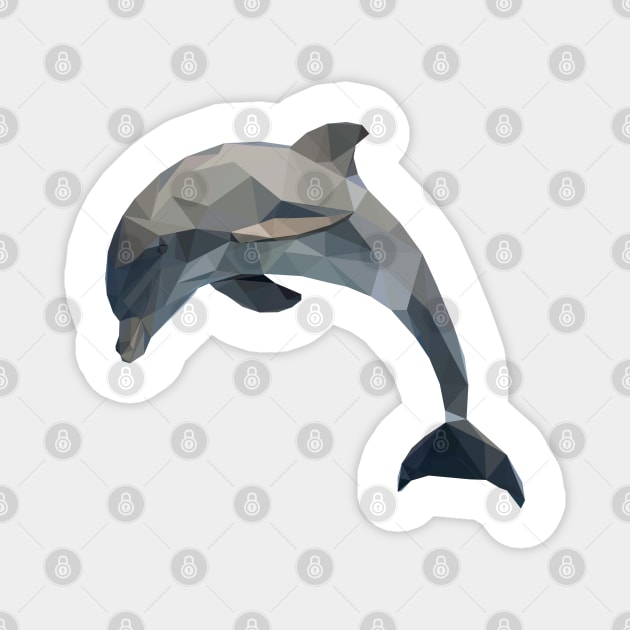 dolphin lowpoly art Magnet by Amartwork