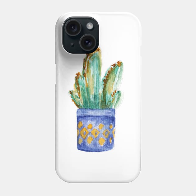 Watercolor cactus Phone Case by lisenok