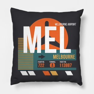 Melbourne (MEL) Airport Code Baggage Tag Pillow