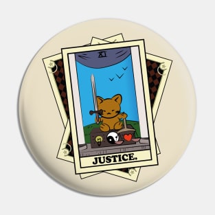 TAROT CARDS DECK | JUSTICE. | FORTUNE CAT Pin