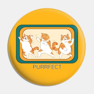 Orange Cat Dancing Purrfectly Pin