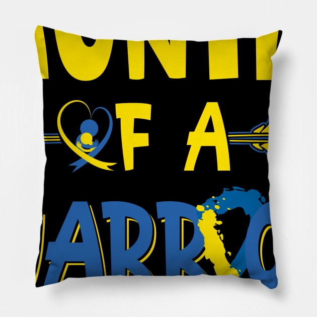 Auntie Of A Warrior Down Syndrome  Month Pillow by nadinecarolin71415