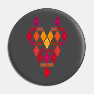 Geometric Ethno Heart Pin