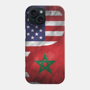 USA and Morocco Dual Flag Yin Yang Combination Phone Case