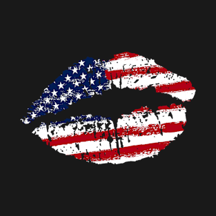 USA Flag Lips | distressed flag | Patriotic 4th of July T-Shirt