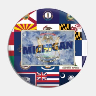 Michigan vintage style retro souvenir Pin