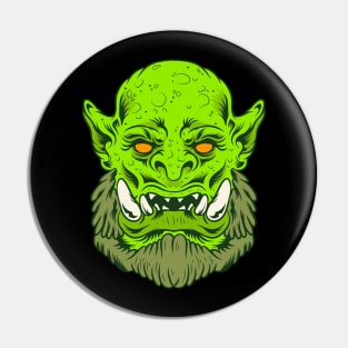 Scary Green Troll Pin