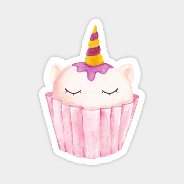 Unicorn cupcake Magnet by shoko